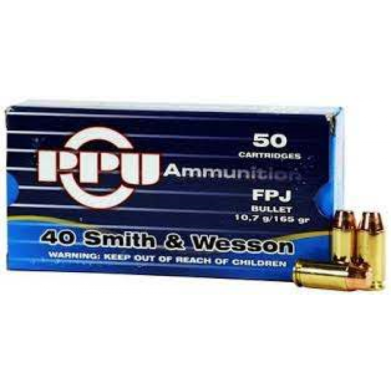 40 Smith and Wesson TMJ 180gr PPU Handgun Ammunition Pack 50 (200 Available)